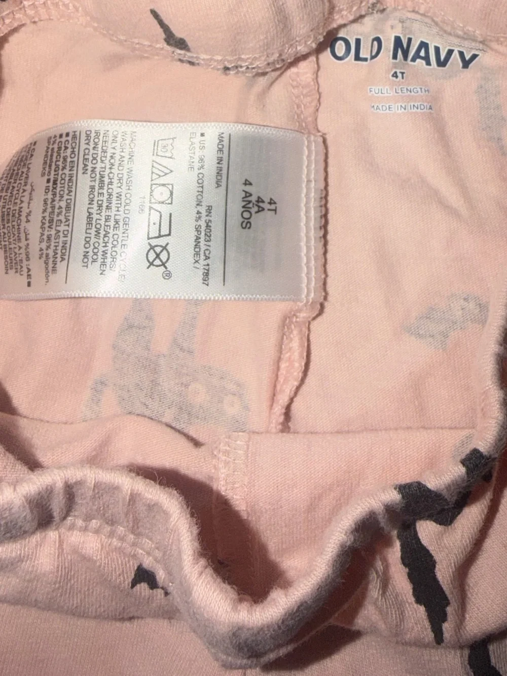 Kids Pink Cat and Bat Print Leggings
